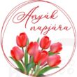 Mintás barkácsfilc - Anyák napjára - tulipános koszorúban - piros