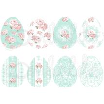 Mintás barkácsfilc - shabby chic vegyes tojások - menta - 5db vagy 10db