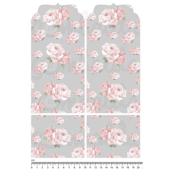 Mintás barkácsfilc - evőeszköz tartó alap - sima shabby chic - szürke